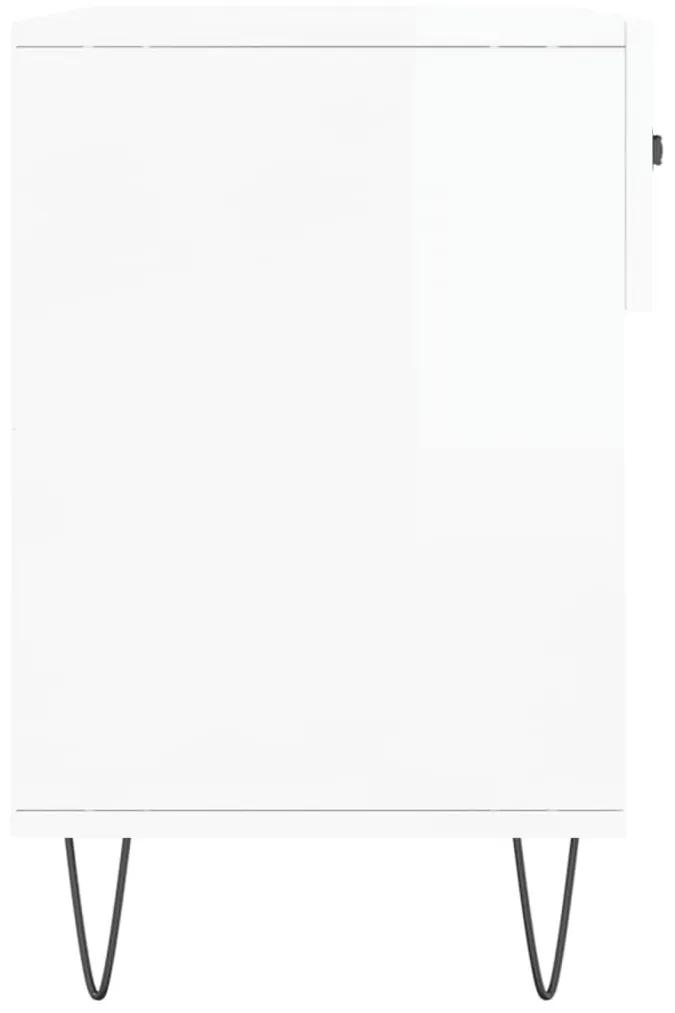 Παπουτσοθήκη Γυαλιστερό Λευκό 102x35x55 εκ. Επεξεργασμένο Ξύλο - Λευκό