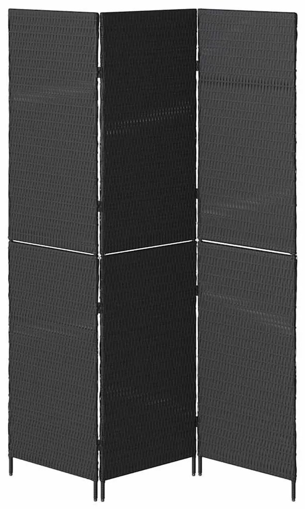 vidaXL Διαχωριστικό Δωματίου Μαύρο 146 x 180 εκ. συνθετικό ρατάν