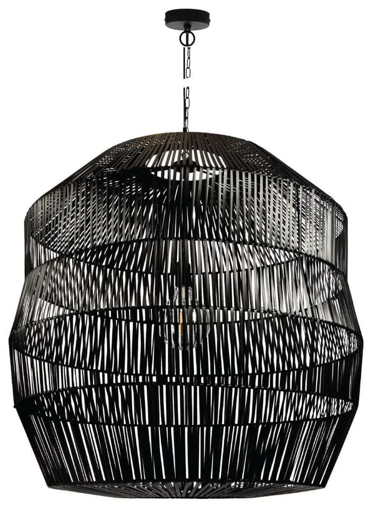 Φωτιστικό Οροφής Rattan 78X78 Black VK/03147/PE/78 VKLed Rattan, Metal