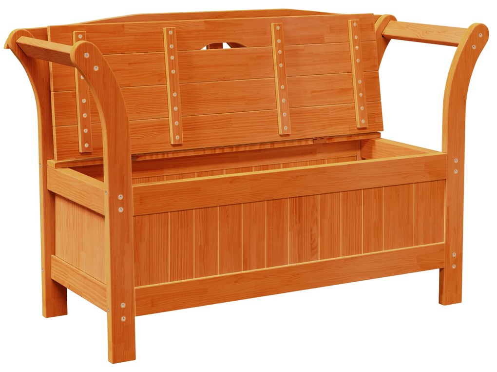 vidaXL Πάγκος Αποθήκευσης Κήπου Καφέ 119 x 76 x 44εκ.