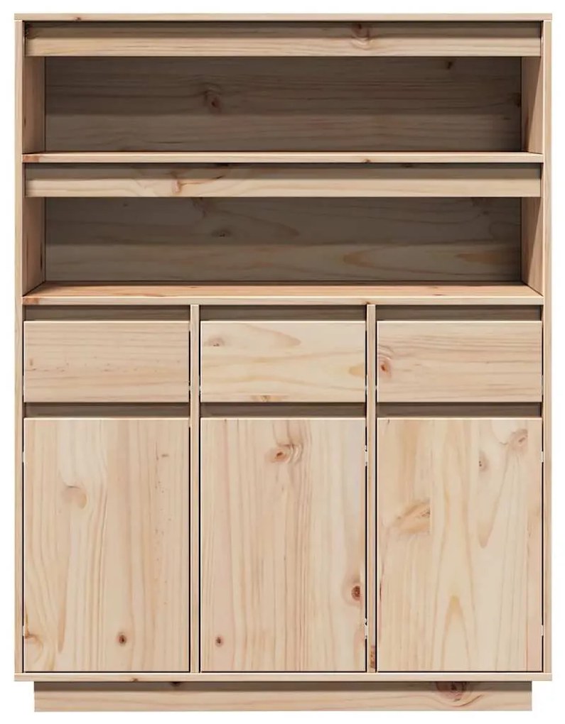 vidaXL Highboard 89x34x116,5 cm Μασίφ ξύλο πεύκο