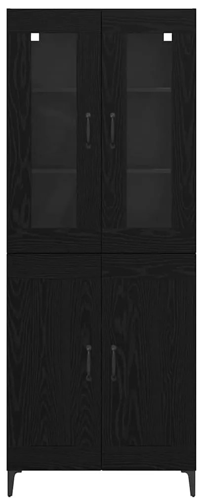 vidaXL Highboard Μαύρη Οξυά 69,5 x 34 x 180 εκ. Επεξεργασμένο ξύλο