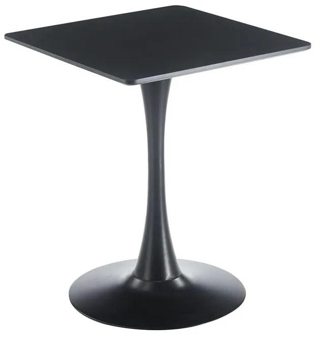 WOODWELL BREAK Τραπέζι MDF Μαύρο, Βάση Μέταλλο Βαφή Μαύρο 60x60cm H.75cm ΕΜ837,1