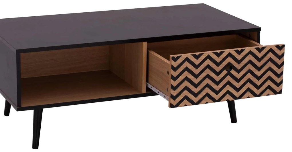 ΤΡΑΠΕΖΙ ΣΑΛΟΝΙΟΥ CHARLEEN HM8668 ΜΑΥΡΟ ΜΕ ΦΥΣΙΚΟ 100x50x40,5Υ εκ.