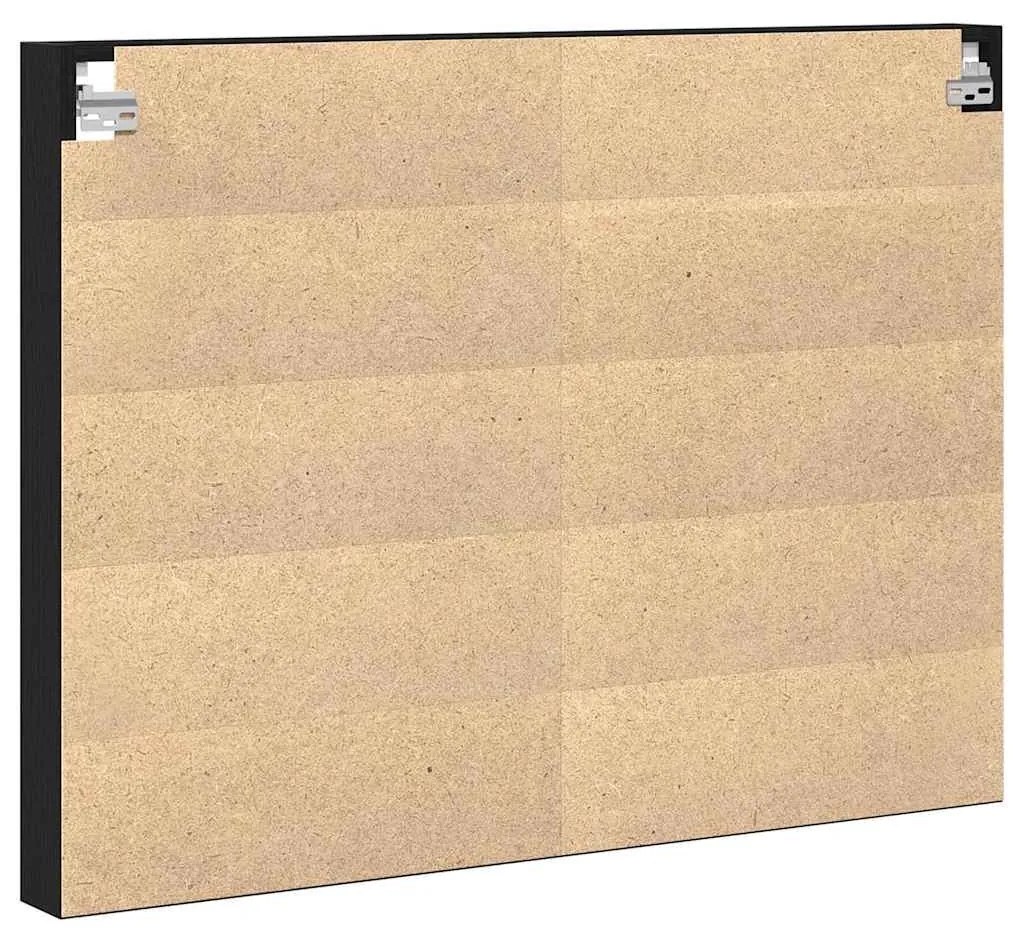 vidaXL Βιτρίνα με ράφι Μαύρη Οξυά 100 x 8,5 x 75 cm Επεξεργασμένο ξύλο