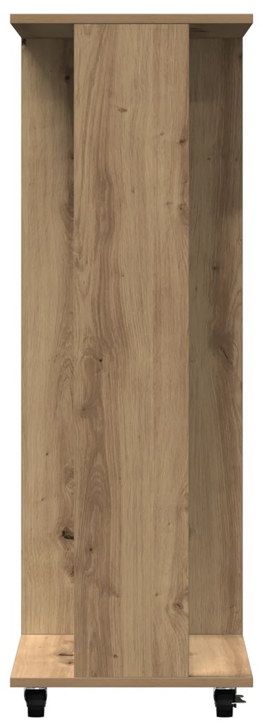 vidaXL Ντουλάπα με Ρόδες Καφέ Δρυς 102x38x110 εκ. Επεξεργασμένο Ξύλο