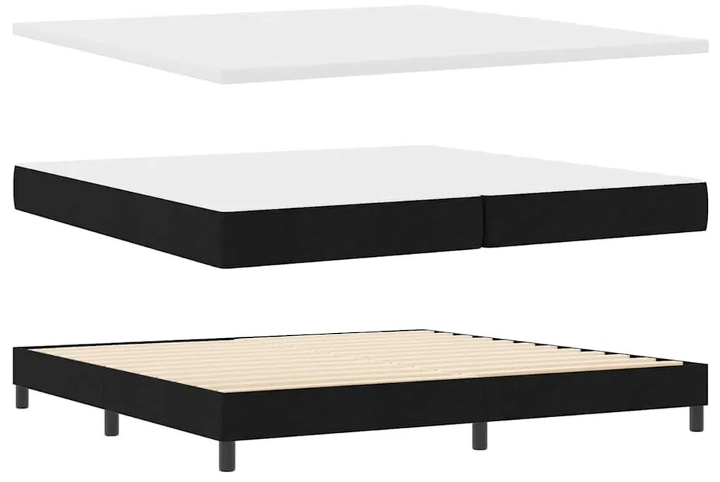 vidaXL Κρεβάτι box spring με στρώμα Μαύρο 200 x 200 cm ύφασμα