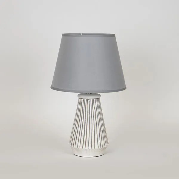Estheti Επιτραπέζιο Φωτιστικό 23x23x36cm Λευκό-Γκρι 757-10101