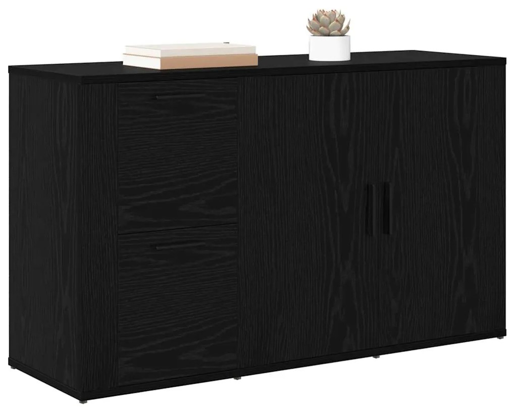 vidaXL με συρτάρι Μαύρη δρυς 100 x 33 x 59.5 εκ Επεξεργασμένο ξύλο