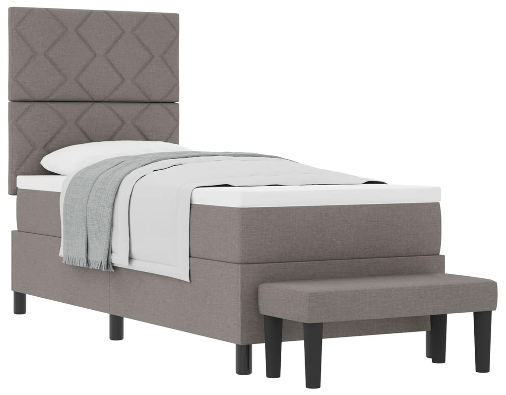 vidaXL Κρεβάτι με ελατήρια με στρώμα Taupe 80 x 200 cm ύφασμα