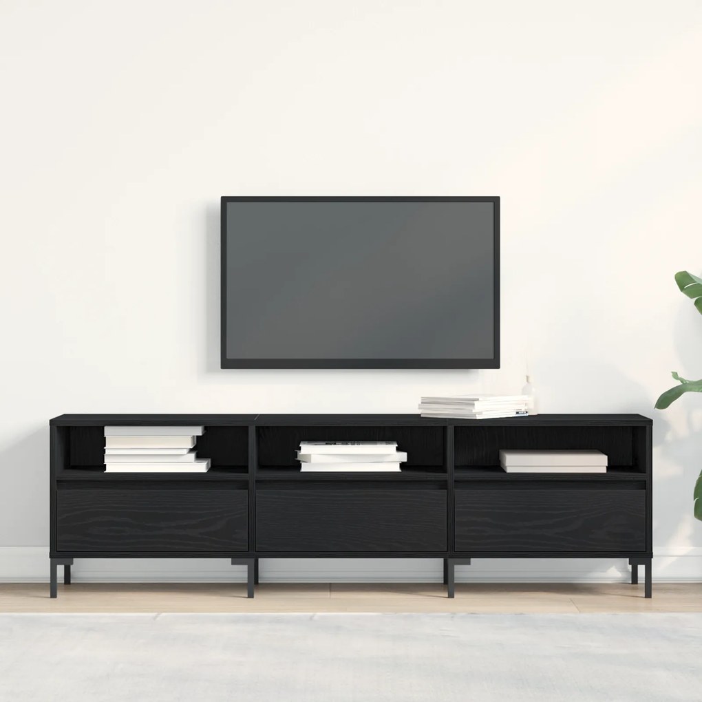 vidaXL Ντουλάπι Τηλεόρασης Μαύρη Δρυς 150x30x44,5 εκ Επεξεργασμένο Ξύλο
