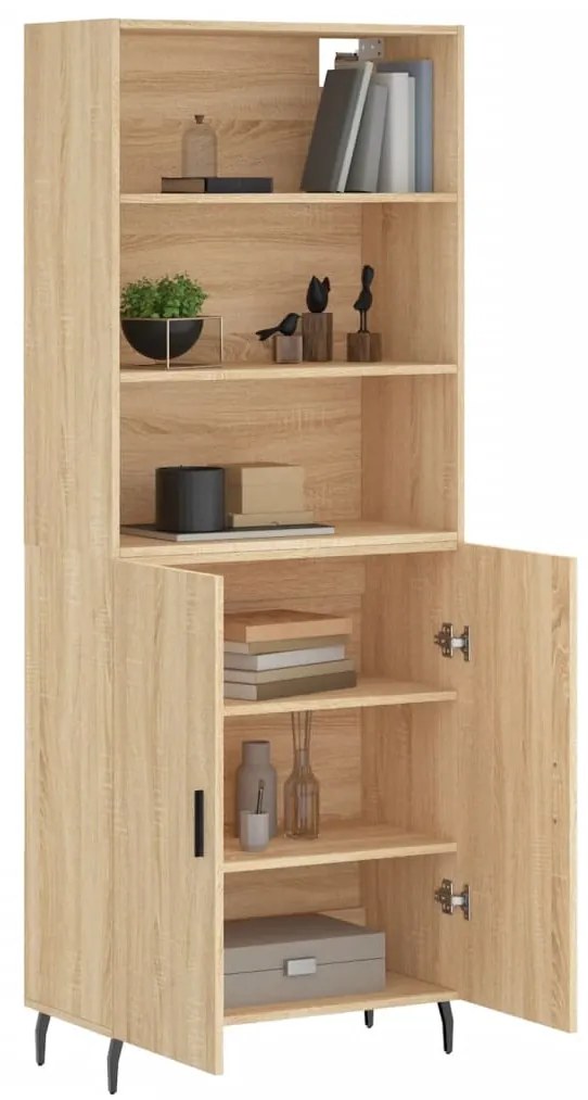 vidaXL Ντουλάπι Sonoma δρυς 69,5 x 34 x 180 εκ. από Επεξεργασμένο Ξύλο