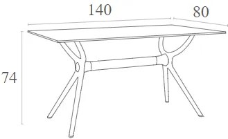 Τραπέζι Air 140Χ80Εκ. White Laminate 12Mm