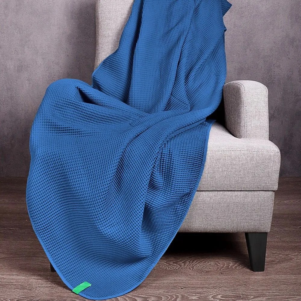 Κουβέρτα Καναπέ - Ριχτάρι Rainbow Blue Benetton Πολυθρόνα 140x190cm 100% Βαμβάκι