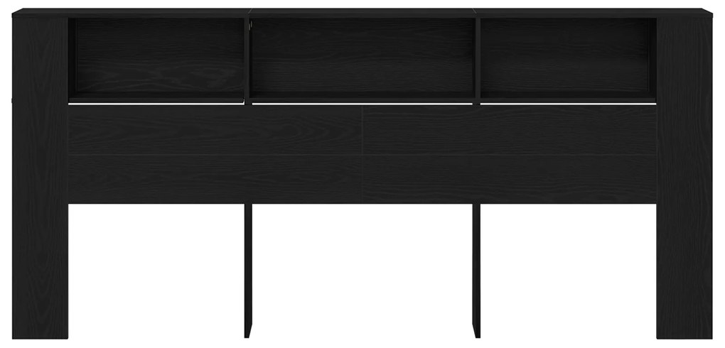 vidaXL Κεφαλάρι Ντουλάπα Μαύρη Δρυς 220x18,5x104,5 εκ