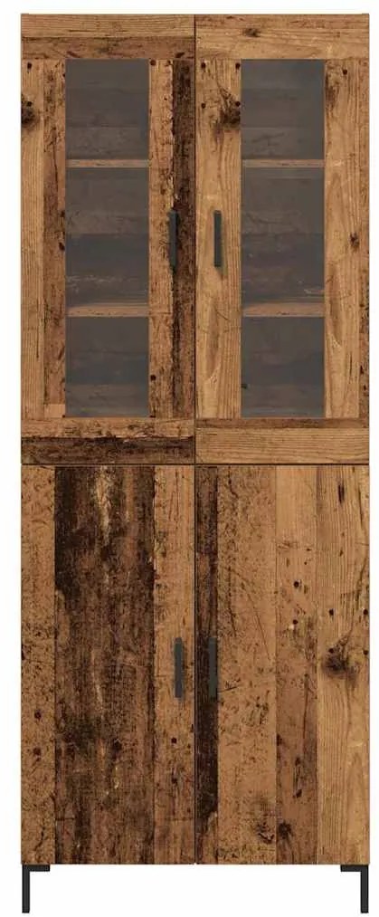 vidaXL Highboard Επιτοίχιο 2 pcs Παλαιό ξύλο 69.5 x 34 x 180 εκ.