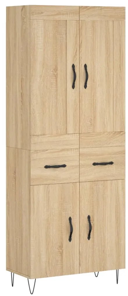 vidaXL Ντουλάπι Sonoma δρυς 69,5 x 34 x 180 εκ. από Επεξεργασμένο Ξύλο