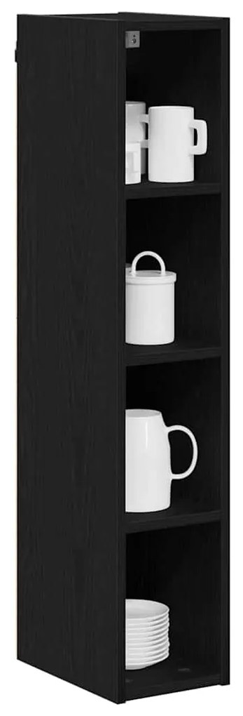 vidaXL Κρεμαστό ντουλάπι με αποθήκευση Μαύρη Οξυά 20 x 29,5 x 100 εκ.