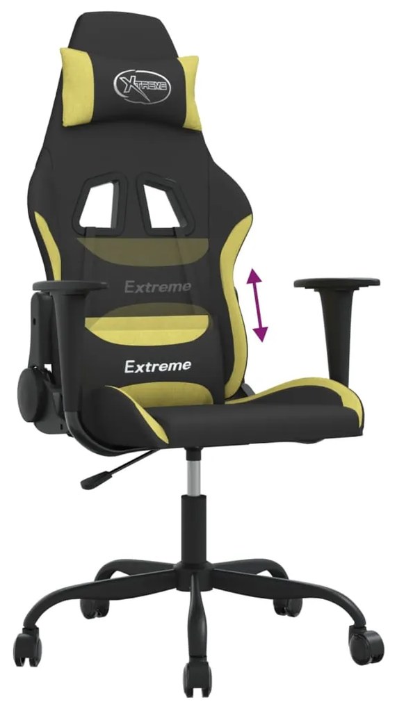 vidaXL Καρέκλα Gaming Μαύρο και Αν. Πράσινο Υφασμάτινη