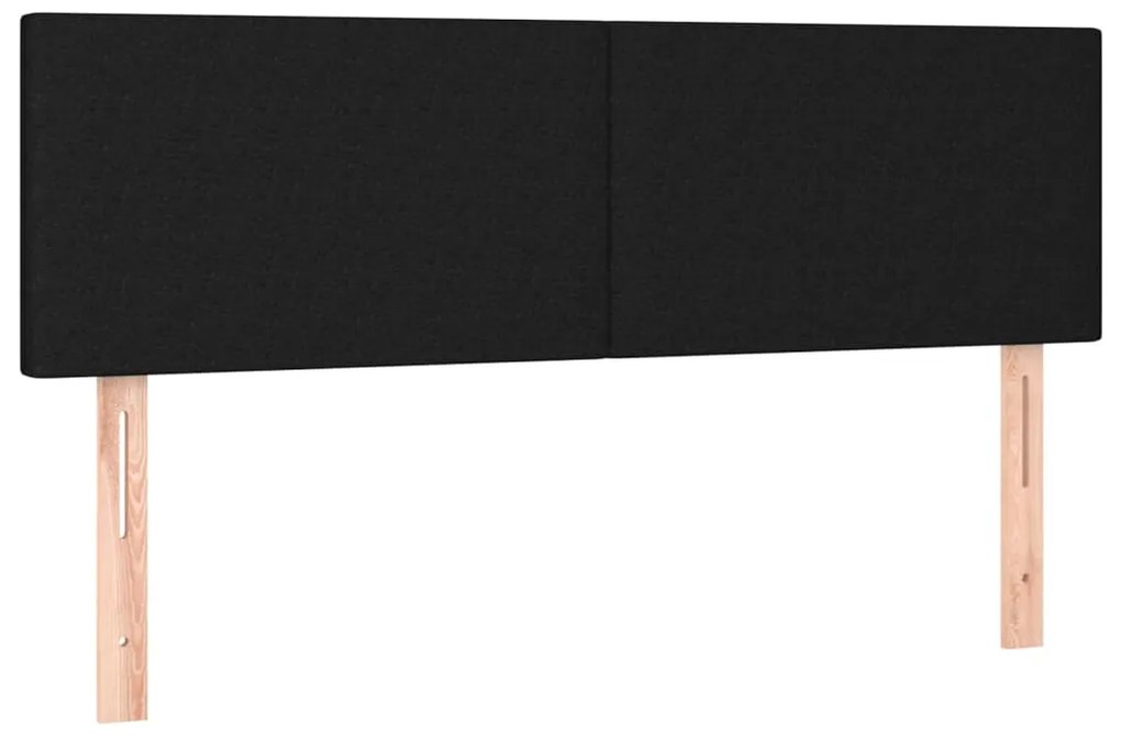 vidaXL Κεφαλάρι Κρεβατιού LED Μαύρο 144x5x78/88 εκ. Υφασμάτινο