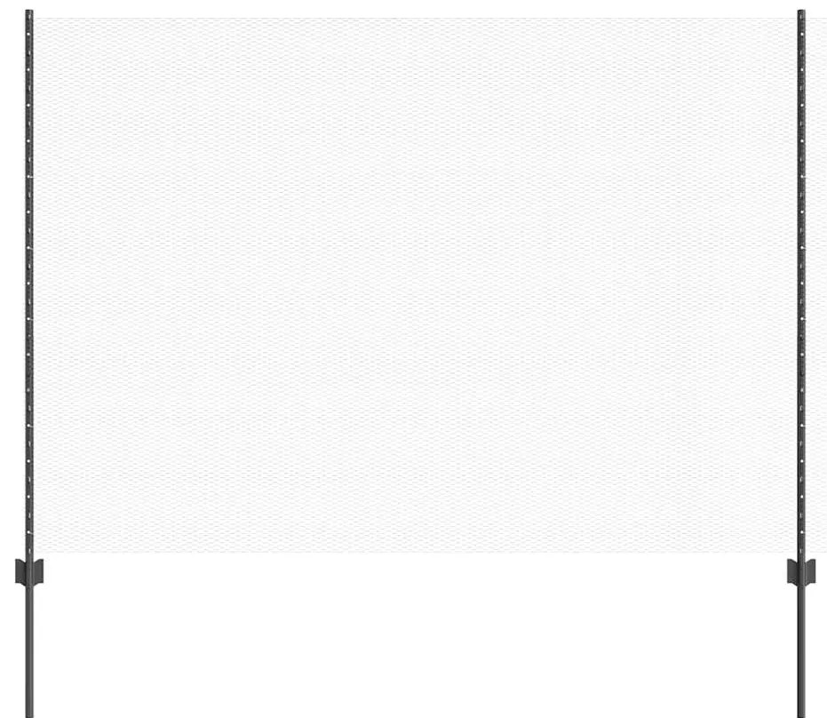 vidaXL Τείχος και Πόστ Γκρι 1,5 x 25 m Ατσάλι