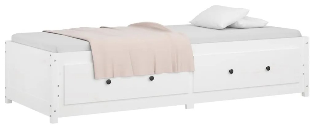 vidaXL Κρεβάτι ημέρας χωρίς στρώμα Λευκό 75x190 cm Στερεό ξύλο πεύκο