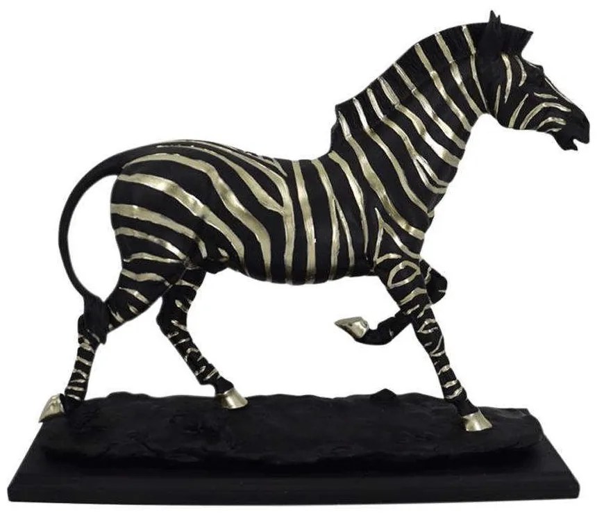 Διακοσμητικό Επιτραπέζιο Zebra 253-223-501 31,2x10x25,8cm Black-Gold Polyresin