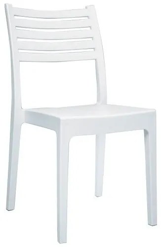 OLIMPIA Καρέκλα Τραπεζαρίας Κήπου Στοιβαζόμενη, PP - UV Protection, Απόχρωση Άσπρο 46x52x86cm