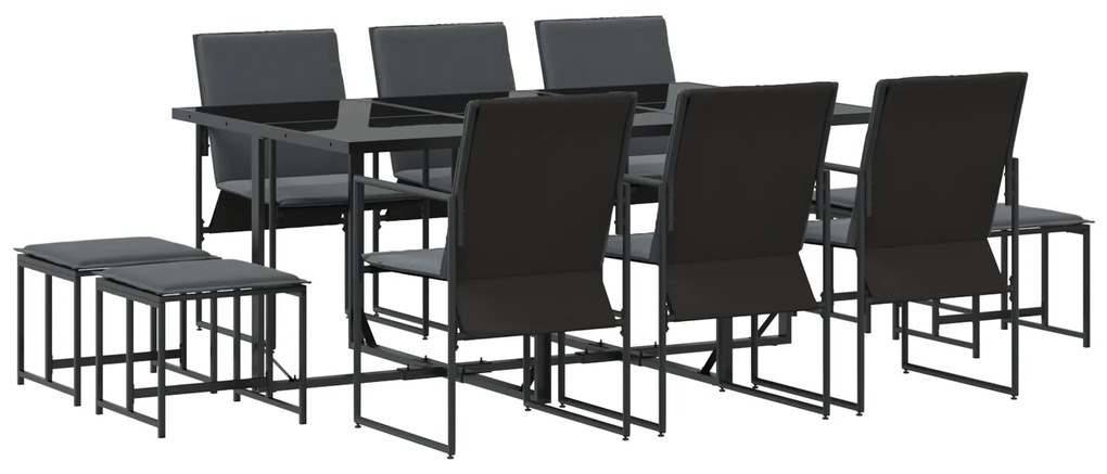vidaXL Σετ Εξωτερικής Τραπεζαρίας 13 Τεμαχίων με Μαξιλάρια από Χάλυβα και Τεξτιλίνη