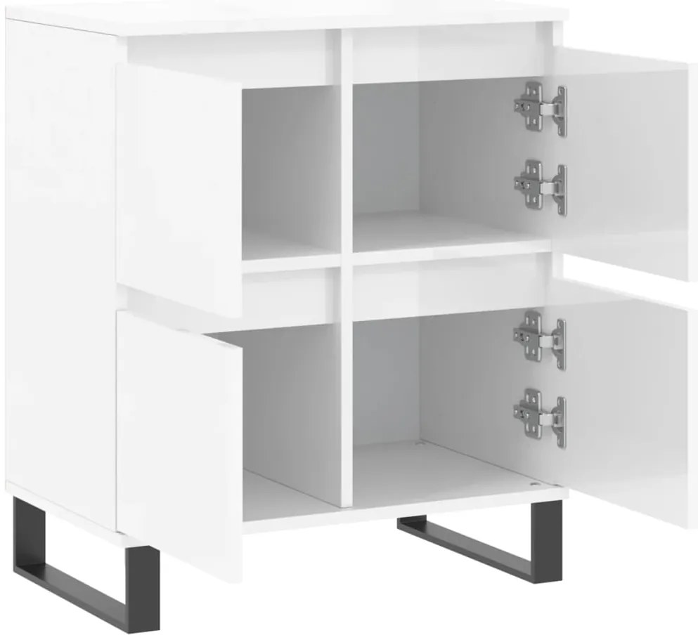 vidaXL Ντουλάπι Γυαλιστερό Λευκό 60x35x70 εκ. από Επεξεργασμένο Ξύλο