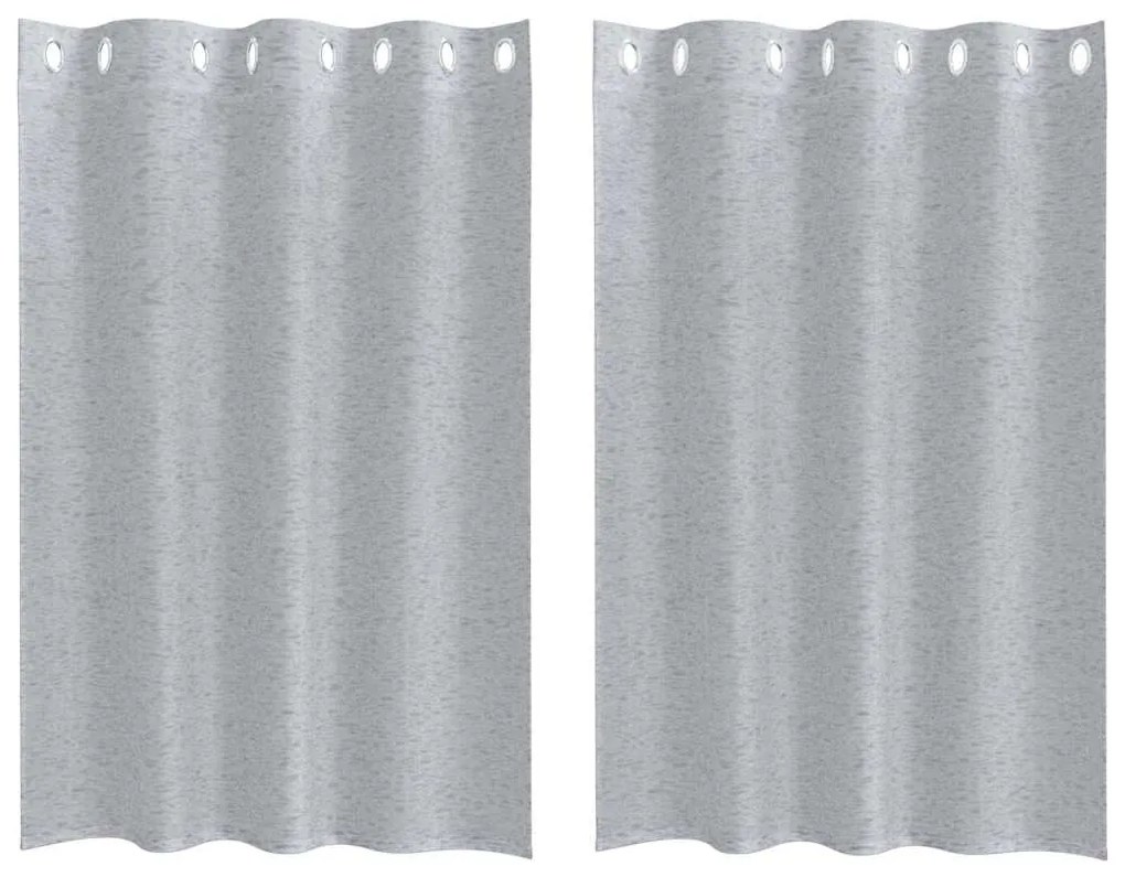 vidaXL Κουρτίνες με κουρτίνες 2 pcs Σκούρο γκρι 140x140εκ Πολυεστέρας