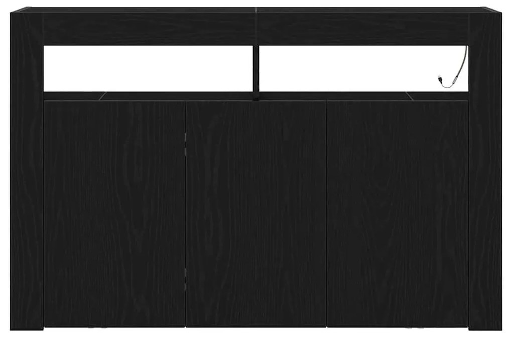 vidaXL Πλαϊνό γραφείο Μαύρη δρυς 116 x 30 x 75 εκ. Επεξεργασμένο ξύλο