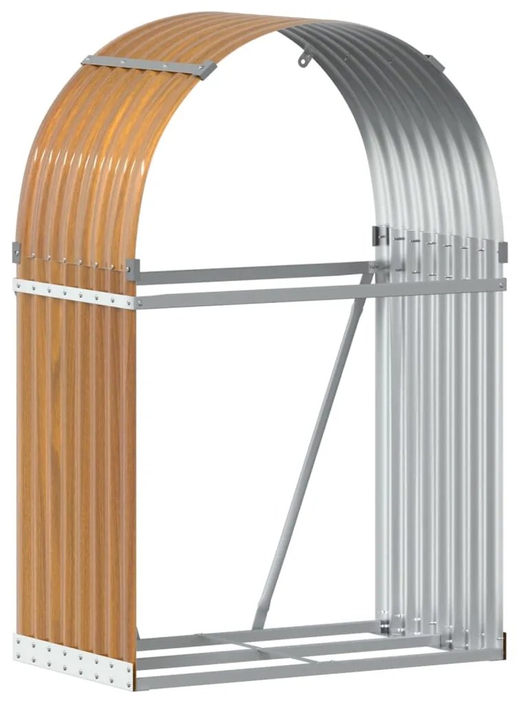 vidaXL Ξυλοθήκη Ξύλινη Όψη 80x45x120 εκ. από Γαλβανισμένο Ατσάλι