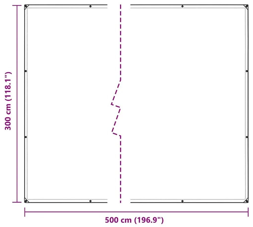 Σαφής μουσαμάς με οπές 3x5 m PVC - Διαφανές