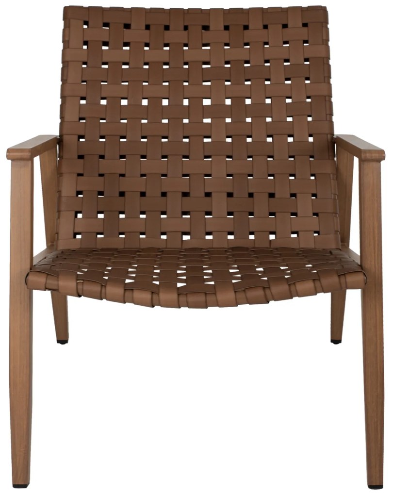 Πολυθρόνα Felipe Μέταλλο Όψη Ξύλου &amp; Rattan Δέρμα-Look 63,5x75,5x77εκ.
