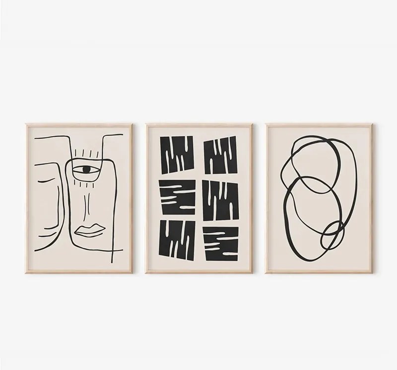 Πίνακας Lumora pakoworld τρίπτυχος με ψηφιακή εκτύπωση και πλαίσιο 33x1.5x48εκ