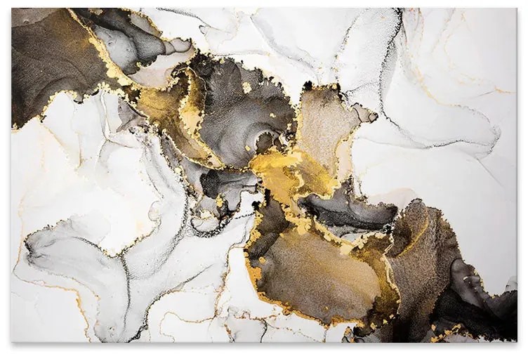 Πίνακας σε καμβά "Abstract Golden Dream" Megapap ψηφιακής εκτύπωσης 100x70x3εκ.
