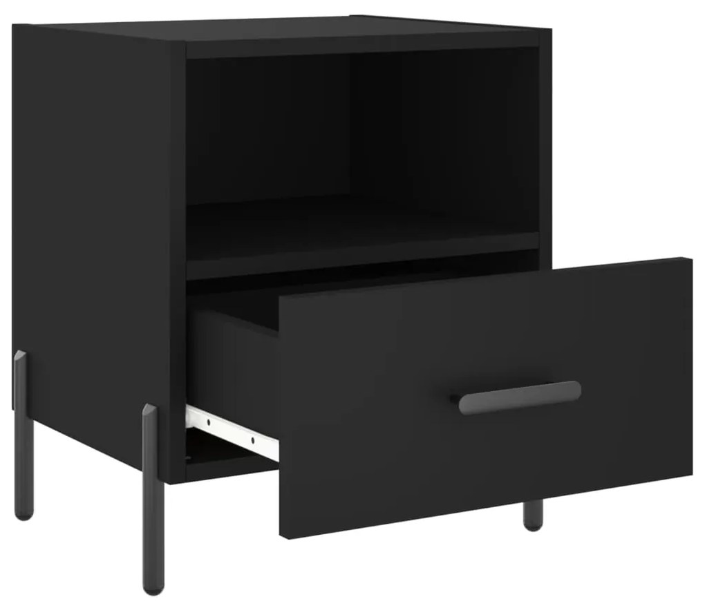 vidaXL Κομοδίνα 2 τεμ. Μαύρα 40 x 35 x 47,5 εκ. από Επεξεργασμένο Ξύλο