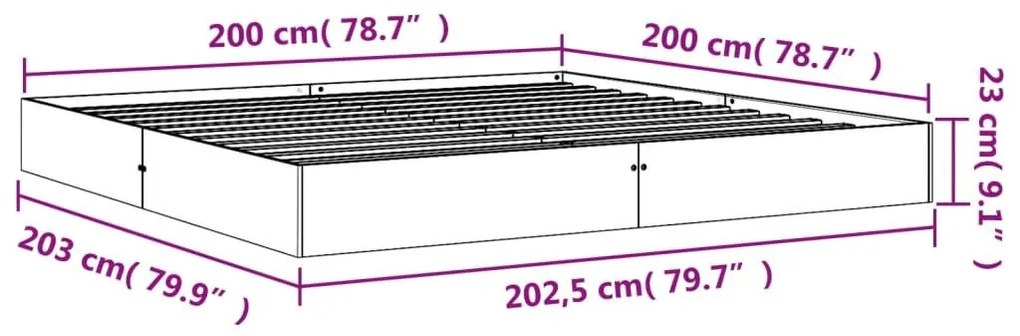 Σκελετός Κρεβ. Χωρίς Στρώμα Καφέ Κεριού 200x200 εκ Μασίφ Πεύκο - Καφέ