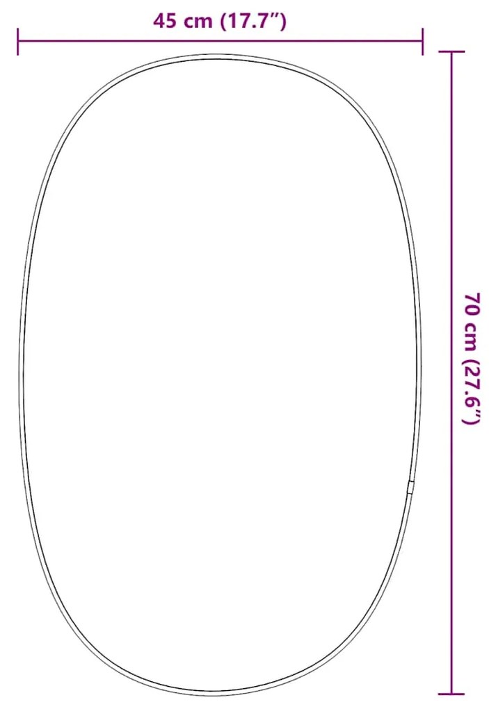vidaXL Καθρέφτης Τοίχου Ασημί 70x45 εκ.