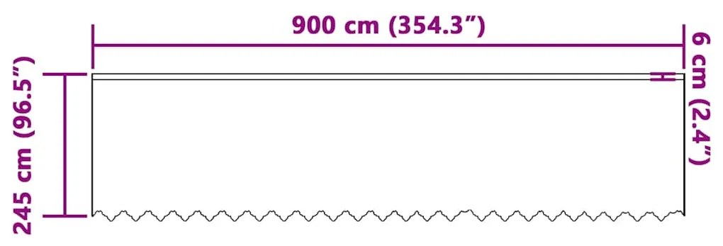 vidaXL Κουρτίνες με κουρτίνες Λευκό 900 x 245 εκ. Πολυεστέρας
