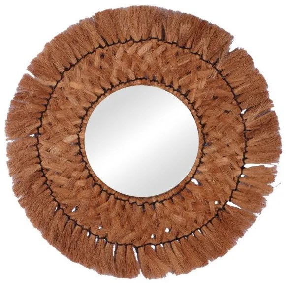 Καθρέπτης Ailan Inart ψάθα Φ60x8εκ 337-000014-337-000014-Καφέ 337-000014