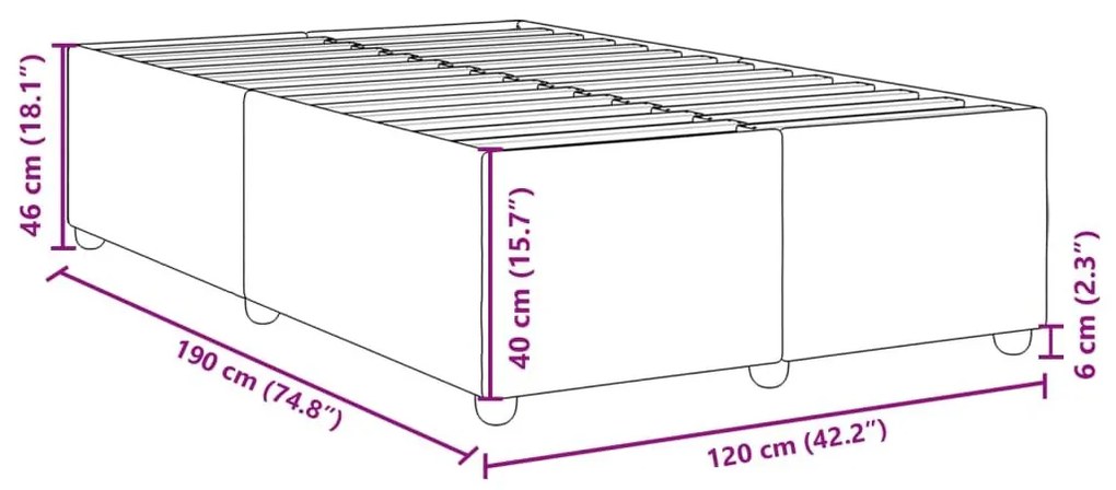 Πλαίσιο Κρεβατιού χωρίς στρώμα Taupe 120x190 εκ. Υφασμάτινο - Μπεζ-Γκρι