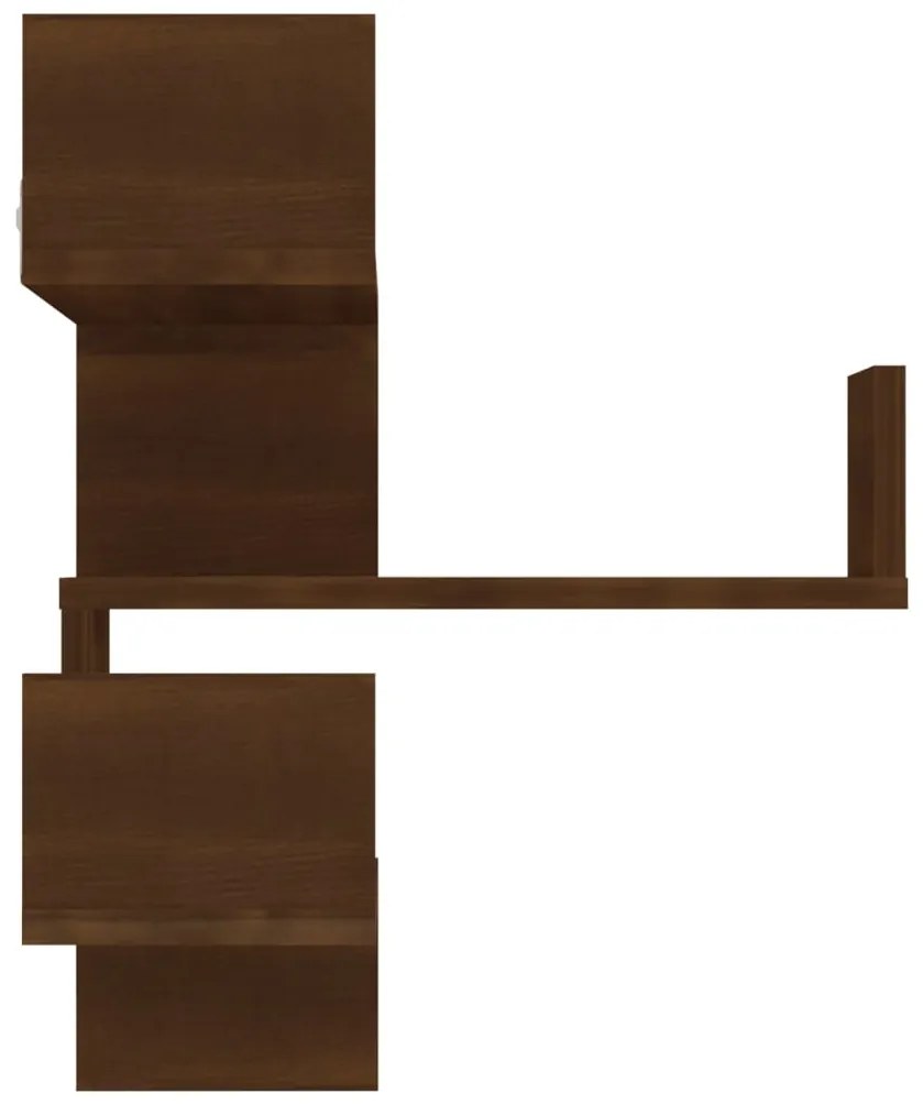 vidaXL Γωνιακή Ραφιέρα Τοίχου Καφέ Δρυς 40x40x50 εκ Επεξεργασμένο Ξύλο