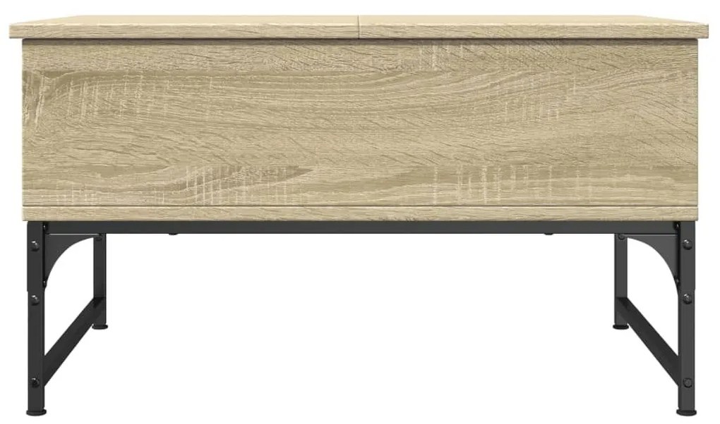 Τραπεζάκι Σαλονιού Sonoma Δρυς 70x50x40 εκ. Επ. Ξύλο &amp; Μέταλλο - Καφέ