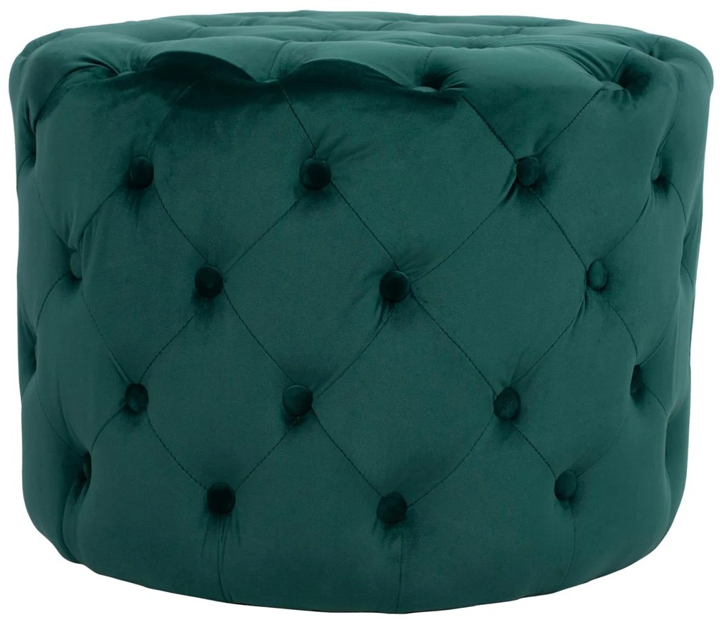 Σκαμπό KASSIE τύπου CHESTERFIELD Βελούδο Κυπαρισσί Φ60x43Υ εκ. 60x60x43 εκ.