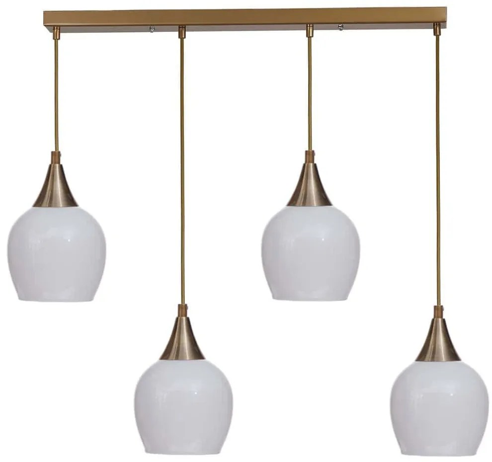 Φωτιστικό Οροφής - Ράγα 534LUN6162 65x12x80cm 4xE27 40W White-Gold Opviq