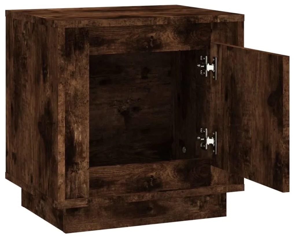 vidaXL Κομοδίνα 2 Τεμ. Καπνιστή Δρυς 44x35x45 εκ. Επεξεργασμένο Ξύλο