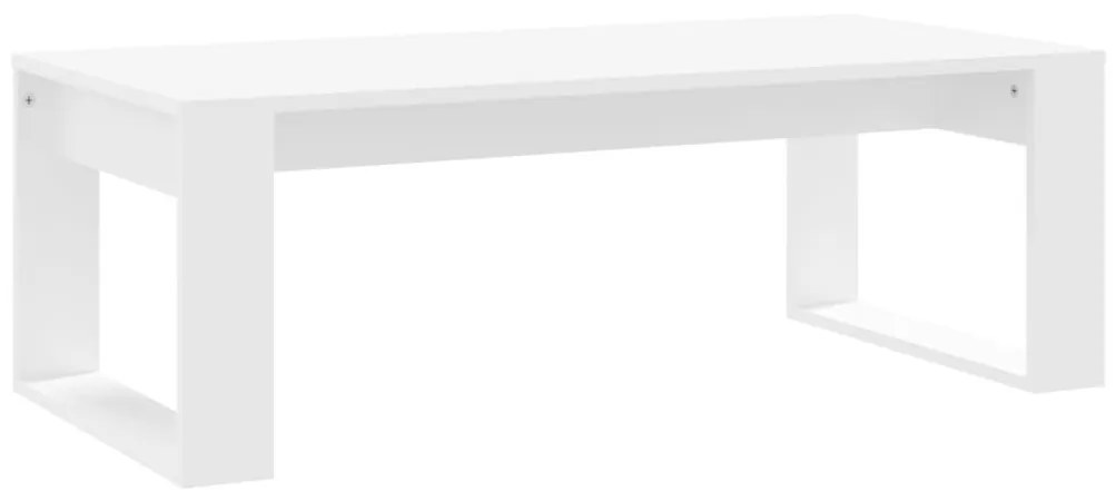 Τραπεζάκι Σαλονιού Λευκό 102x50x35 εκ. από Επεξεργασμένο Ξύλο - Λευκό