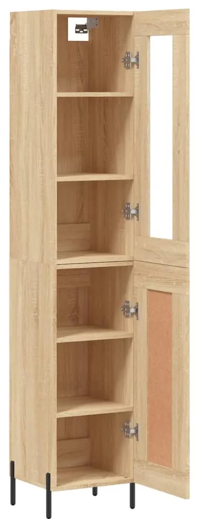 vidaXL Μπουφές Sonoma δρυς 34,5 x 34 x 180 εκ. από Επεξεργασμένο Ξύλο